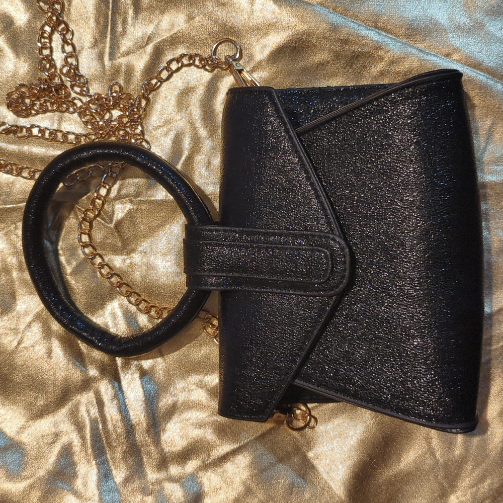 Black Sparkly Cross Body Purse